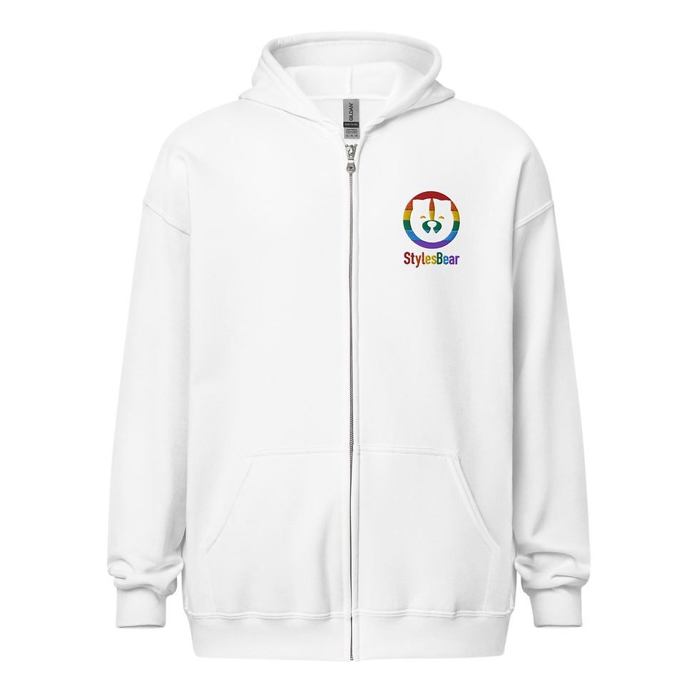 Thumbnail: Embroidered Gay Pride Logo on Unisex heavy blend zip hoodie
