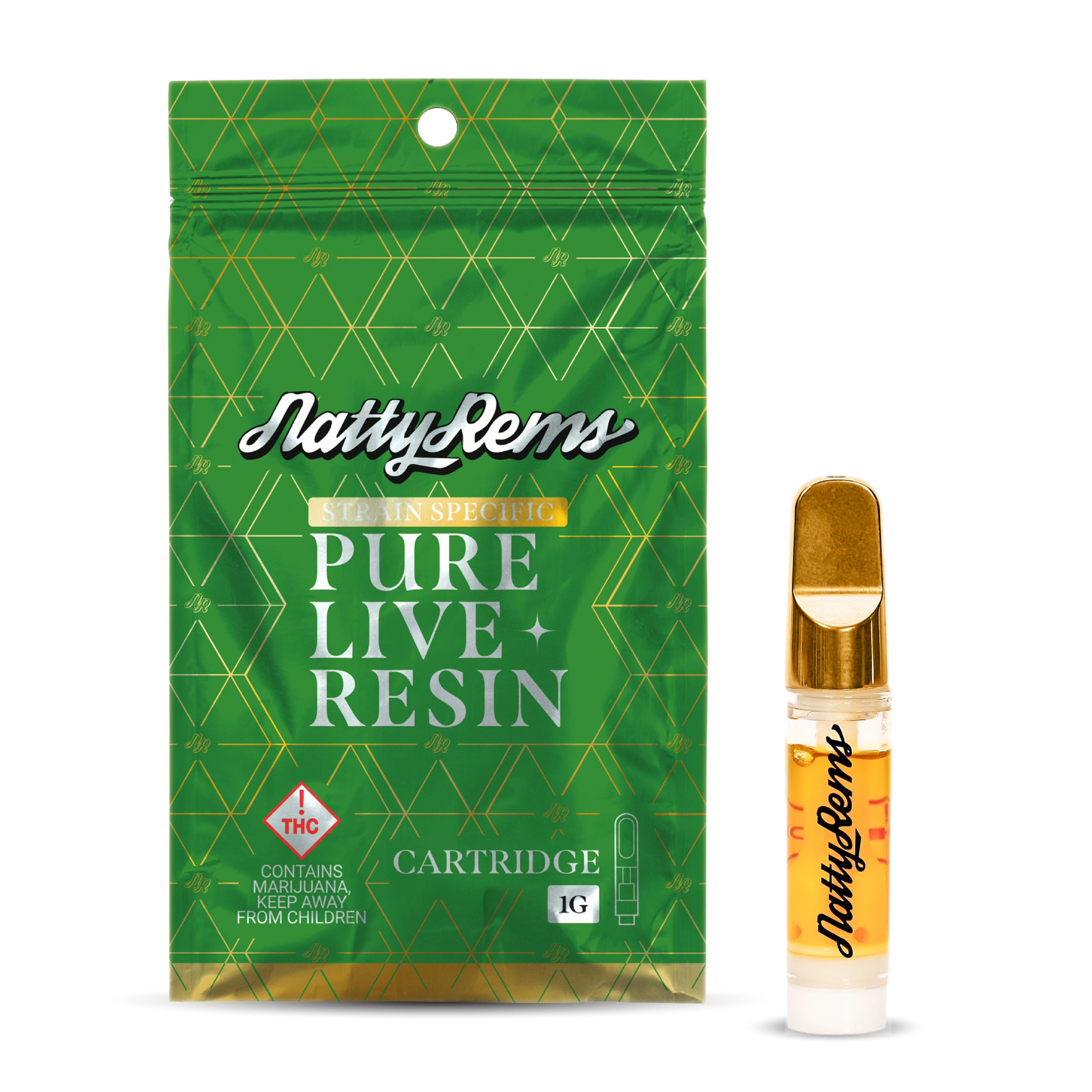 Natty Rems - 1g Gold Tip Live Resin Cartridge