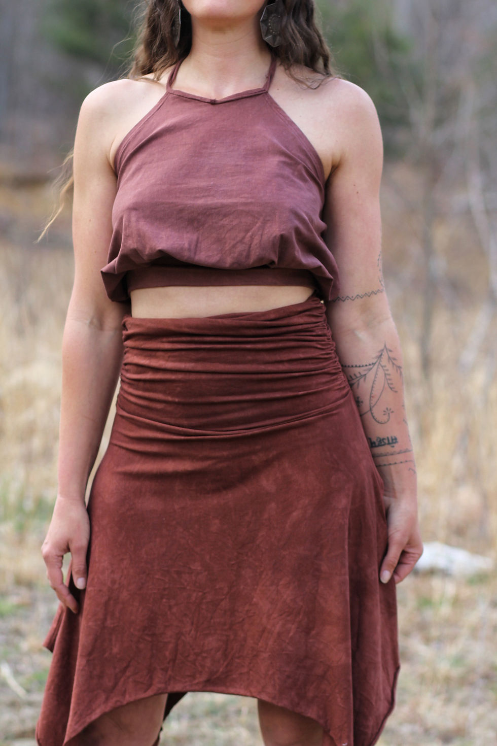 Thumbnail: OOAK Chocolate Brown Skirt Size Medium