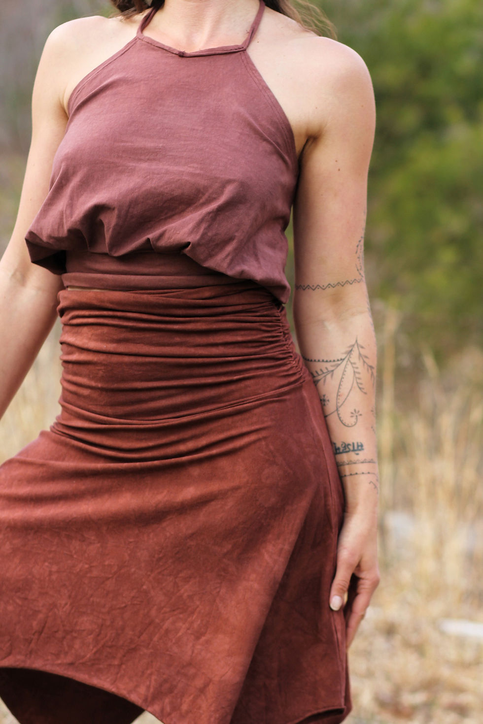 Thumbnail: OOAK Chocolate Brown Skirt Size Medium