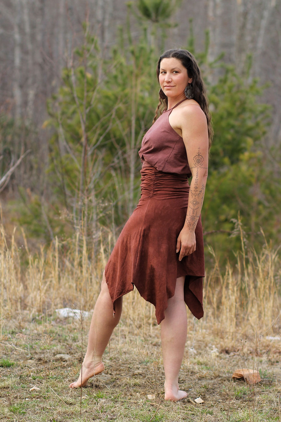 Thumbnail: OOAK Chocolate Brown Skirt Size Medium