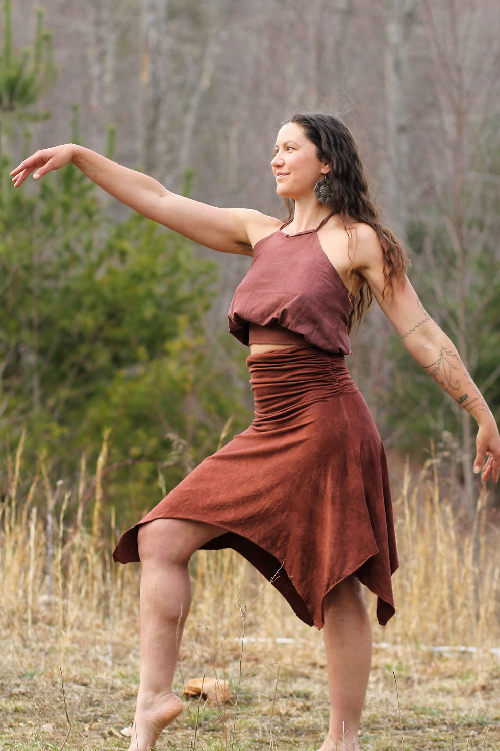 Thumbnail: OOAK Chocolate Brown Skirt Size Medium