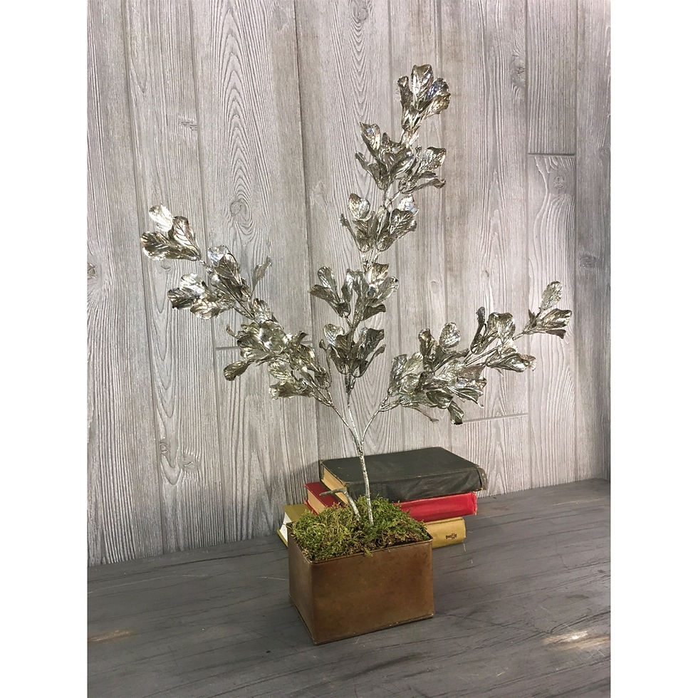 28.5" Metallic Leaf Spray x 3 - Silver
