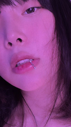 Close-up of Inkyung’s lips with piercing – teaser for hidden handjob scandal.