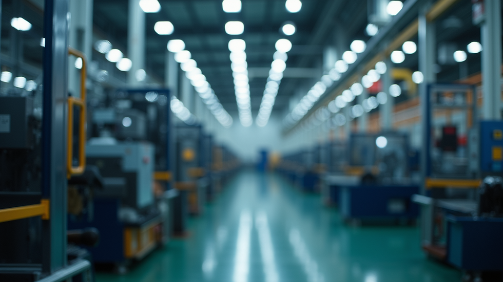 Close-up view of a manufacturing facility showcasing advanced machinery