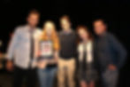 At the Blank Theatre Company's "Young Playwrights Festival" from left; Luke Benward, Dana Hensler, Nick Cardiff, Jennifer Stone, and James Kerwin (photo by Annie McGrath).