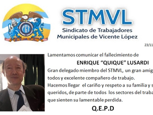 Dolor por la partida de Enrique “Quique” Luzardi