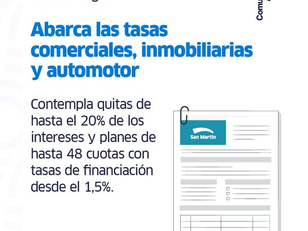 San Martín: atractivo plan de regularización de deudas