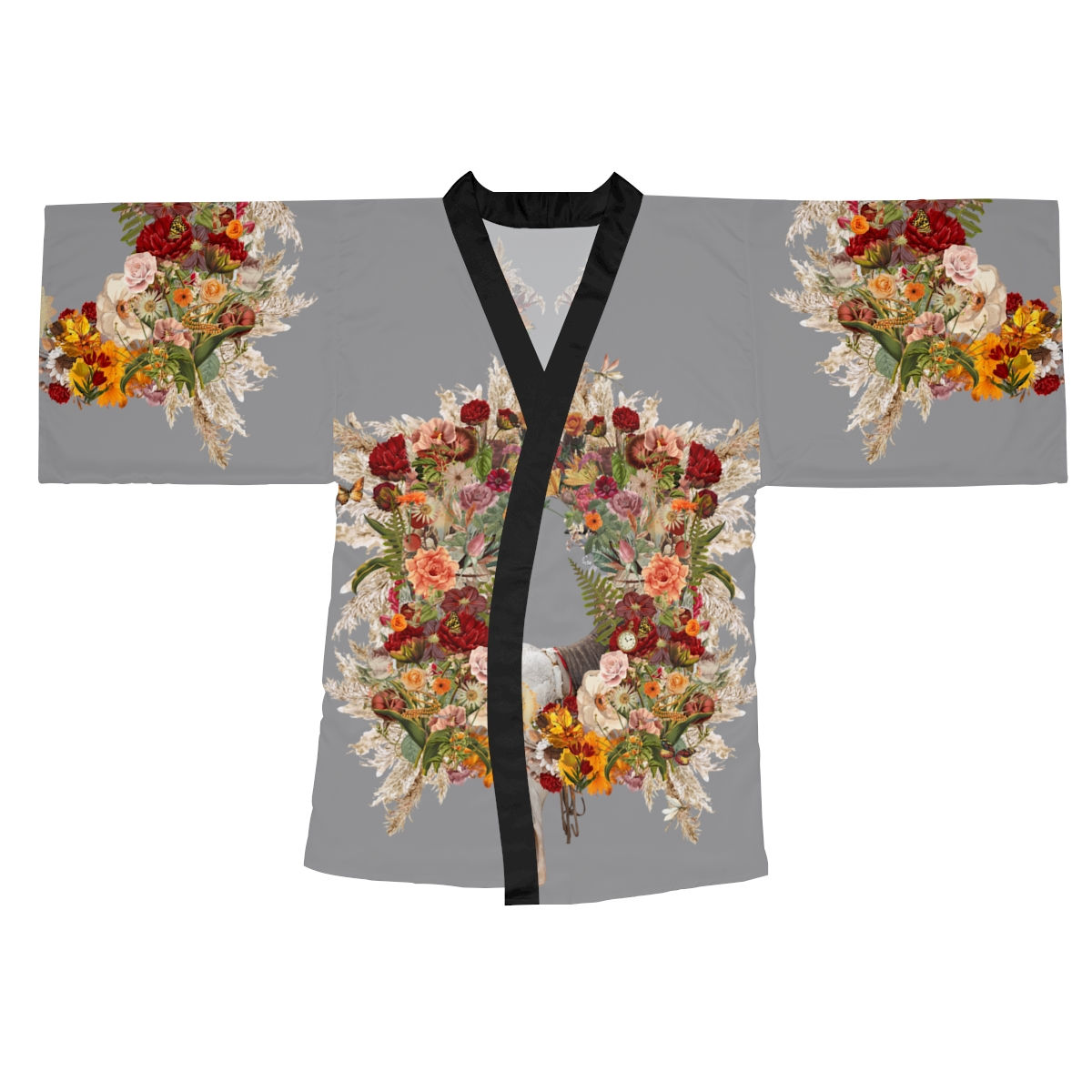 Moonchilds Tribe Rebirth bloom - Red Long Sleeve Kimono Robe