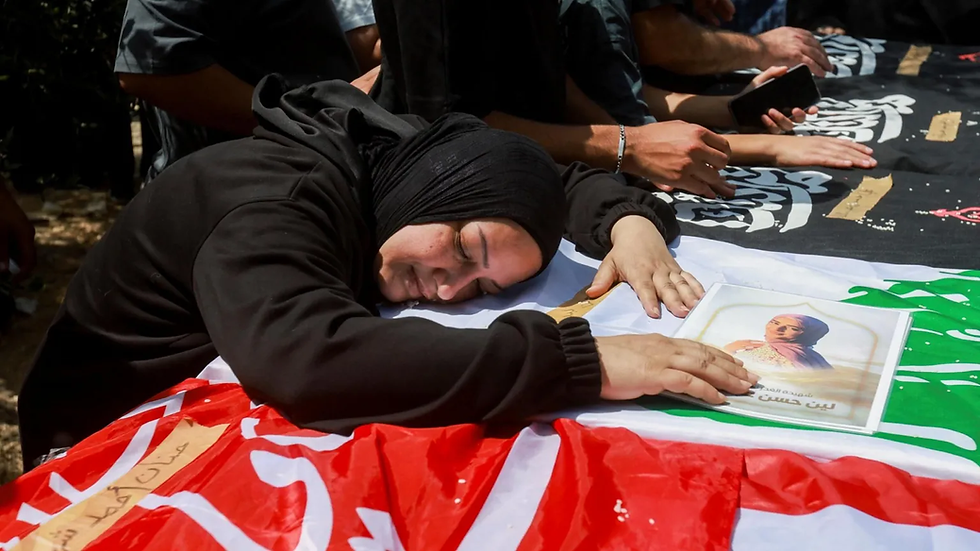 A funeral was held in Wardaniyeh, southern Lebanon, for six members of the same family who were killed in an Israeli strike