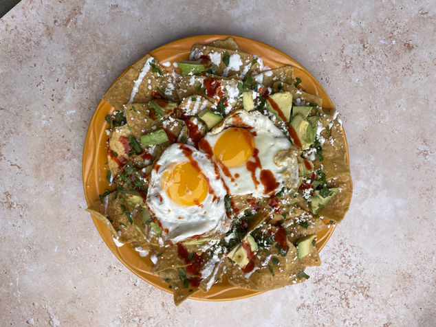 Chilaquiles Verde at Bickering Twins Restaurant in Ithaca, NY