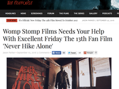Fridaythe13thfranchise.com Praises 'Never Hike Alone'