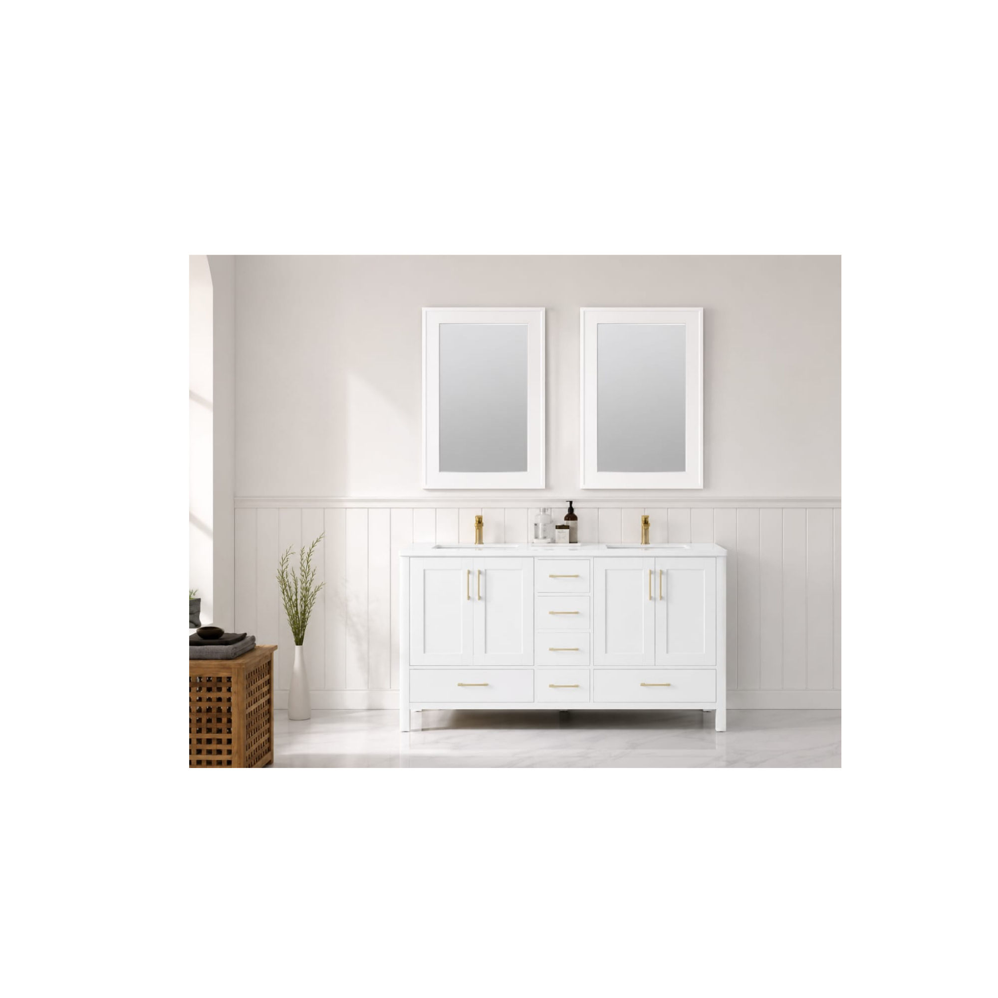 Bello - Wooden Vanity with doors, drawers, handles
