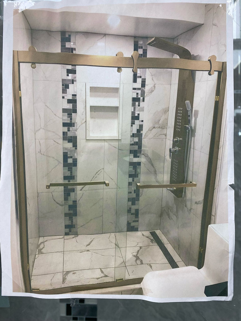 Thumbnail: Double Sliding Glass Shower door 8mm (Black, Gold or Chrome )