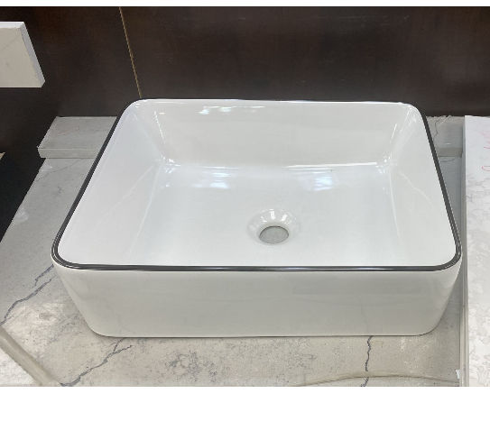 Thumbnail: Vessel Sink White with Black or Gold Trim