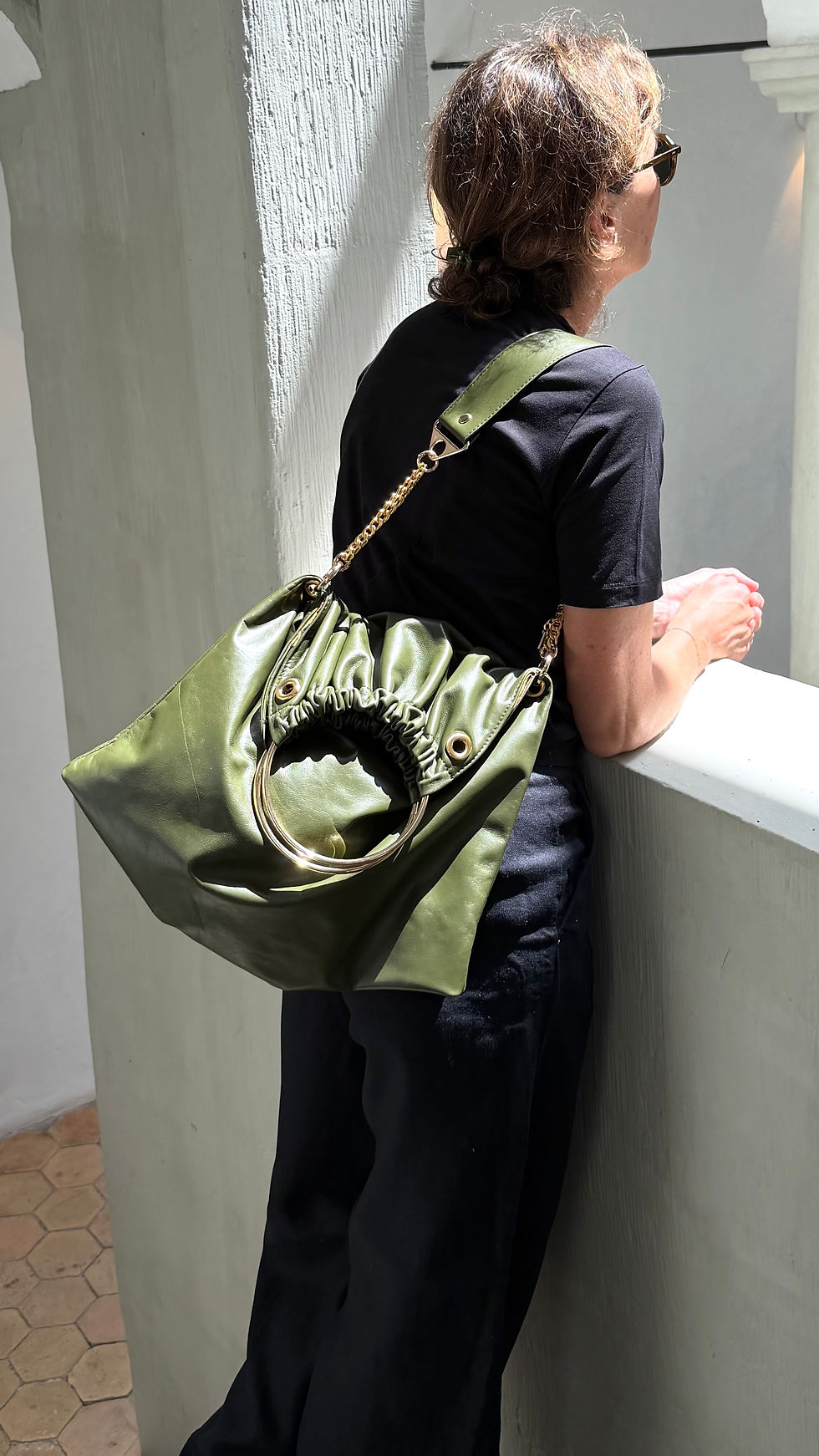 Miniature : Sac Paris Five Khaki cuir