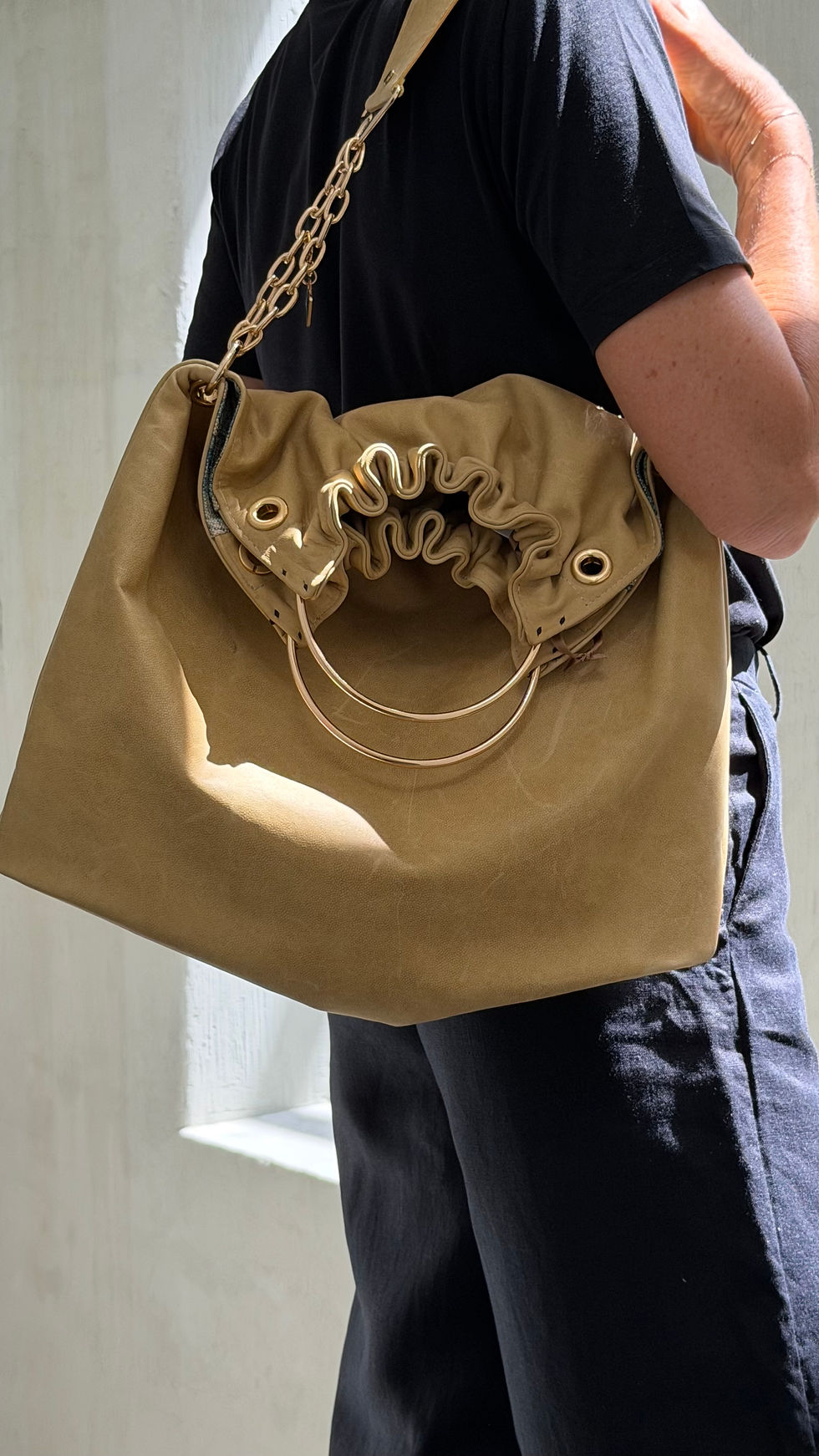 Thumbnail: Sac Paris Five Amandine -  cuir de vachette jaune