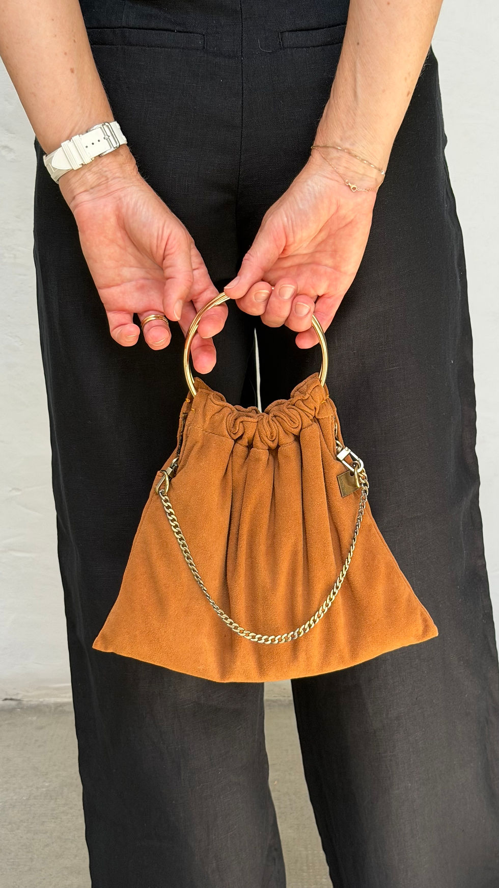 Thumbnail: Sac Paris Five nano velours de cuir