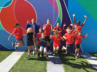 Kids jumping in the air