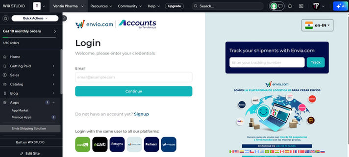 Real-time shipping integration with order tracking on Ventin Pharma website