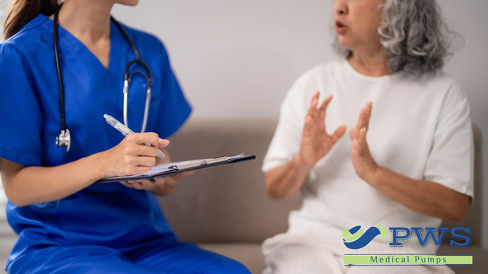 Patient newly diagnosed with lymphedema learning about symptoms, treatment options, and long-term lymphedema management.