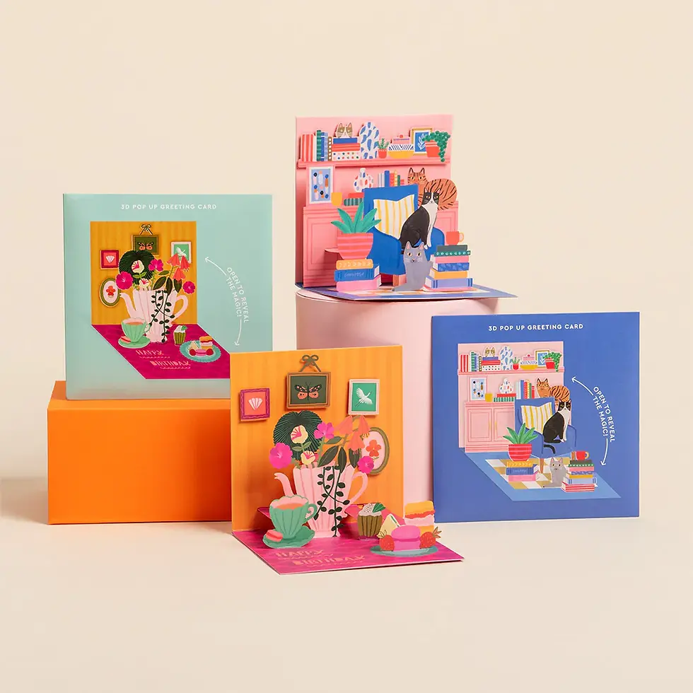 Thumbnail: Floral & Fauna Happy Birthday Fan Pop Up Greeting Card