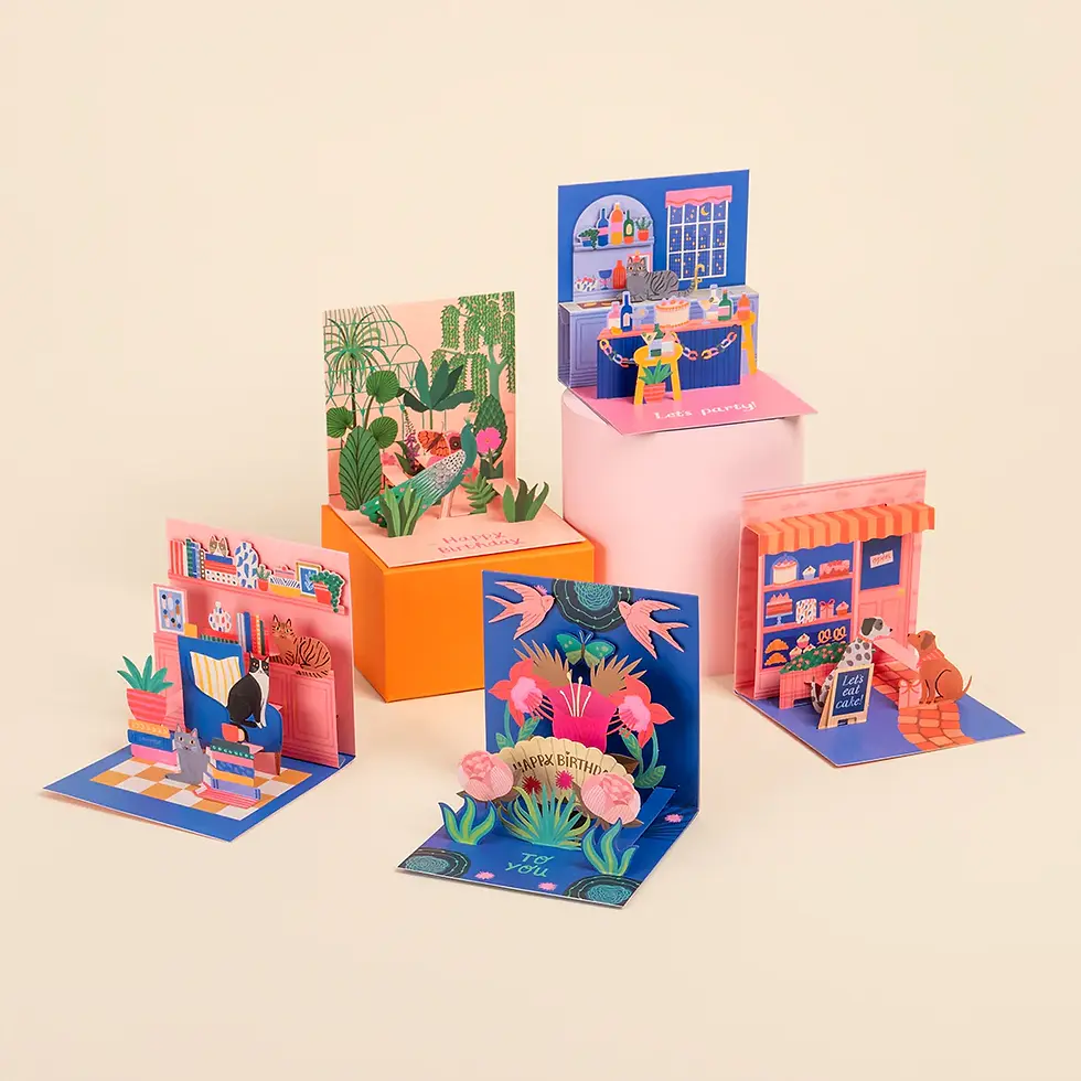 Thumbnail: Floral & Fauna Happy Birthday Fan Pop Up Greeting Card