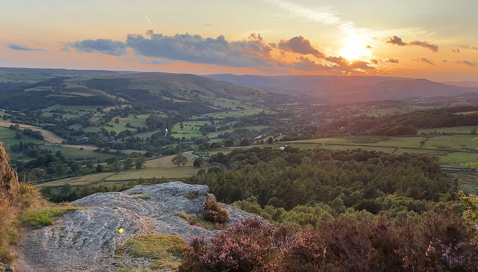 Sunset at Surprise View, Peak District - mindful nature reflection in August
