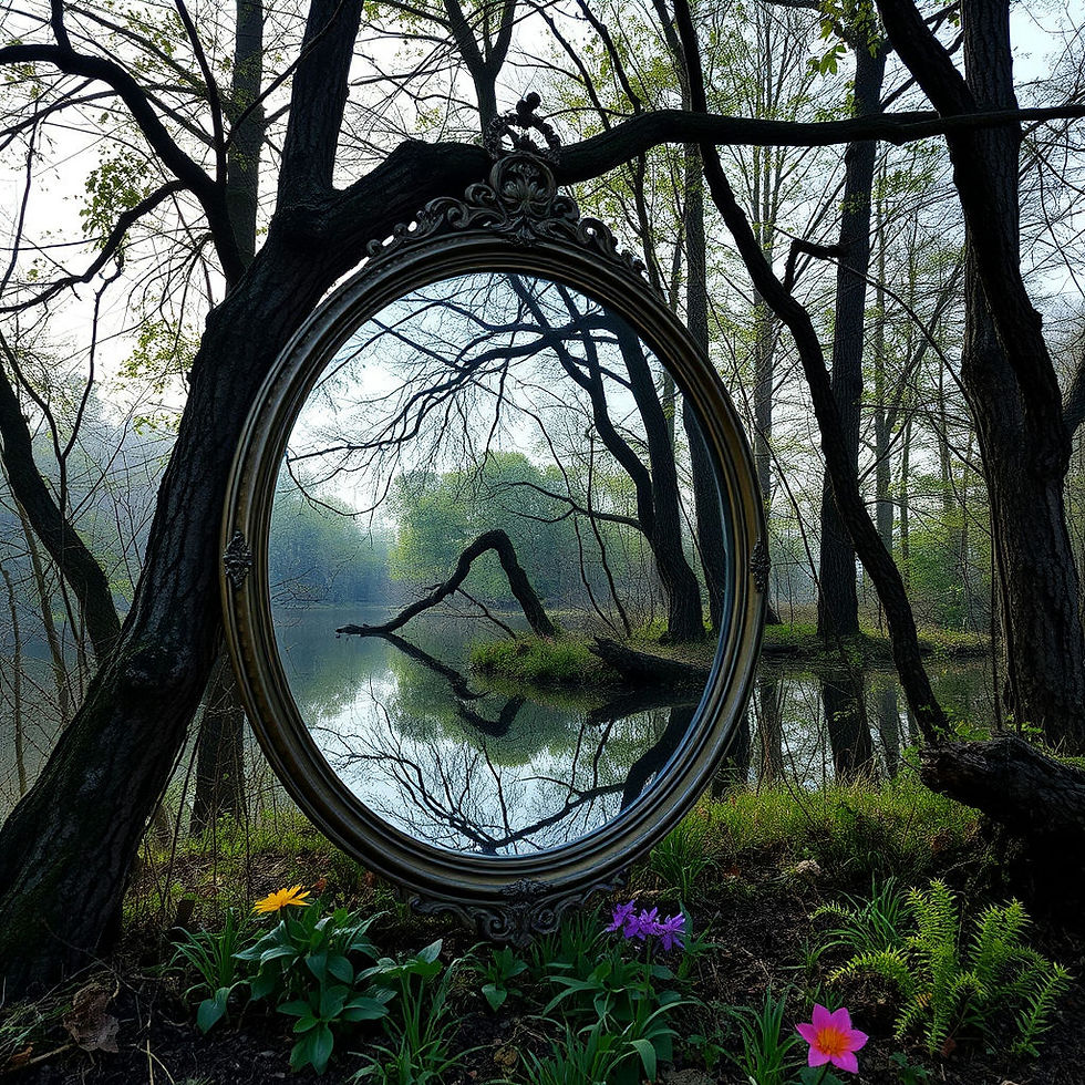 The enchanting mirror, a portal to a world of introspection and self-discovery, for those who seek solace and clarity.