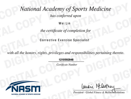 NASM CES 矯正運動專家考試心得