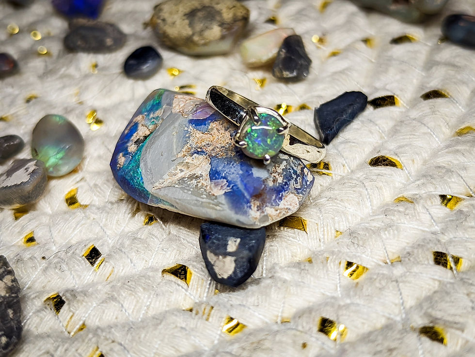 Bague opale sombre d'Australie argent 925, taille 51 FR, 5.75 US.