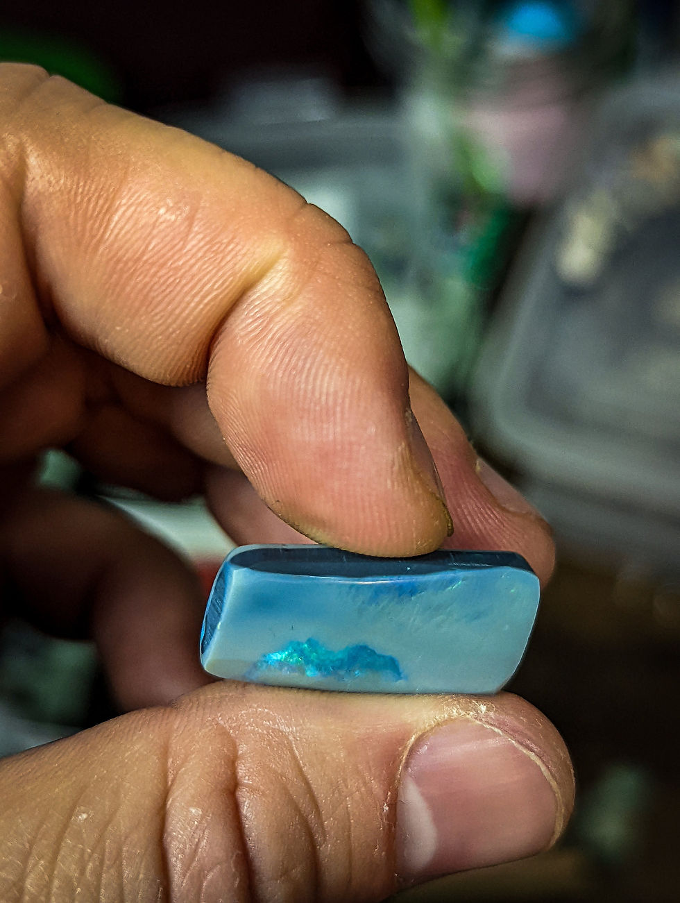 Miniature : Opale sombre d'Australie, Lightning Ridge, 13.2 carats