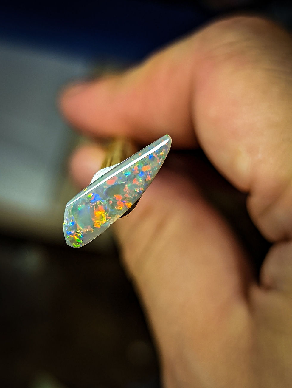 Miniature : Belle opale sombre d'Australie, Lightning Ridge 1.35 cts