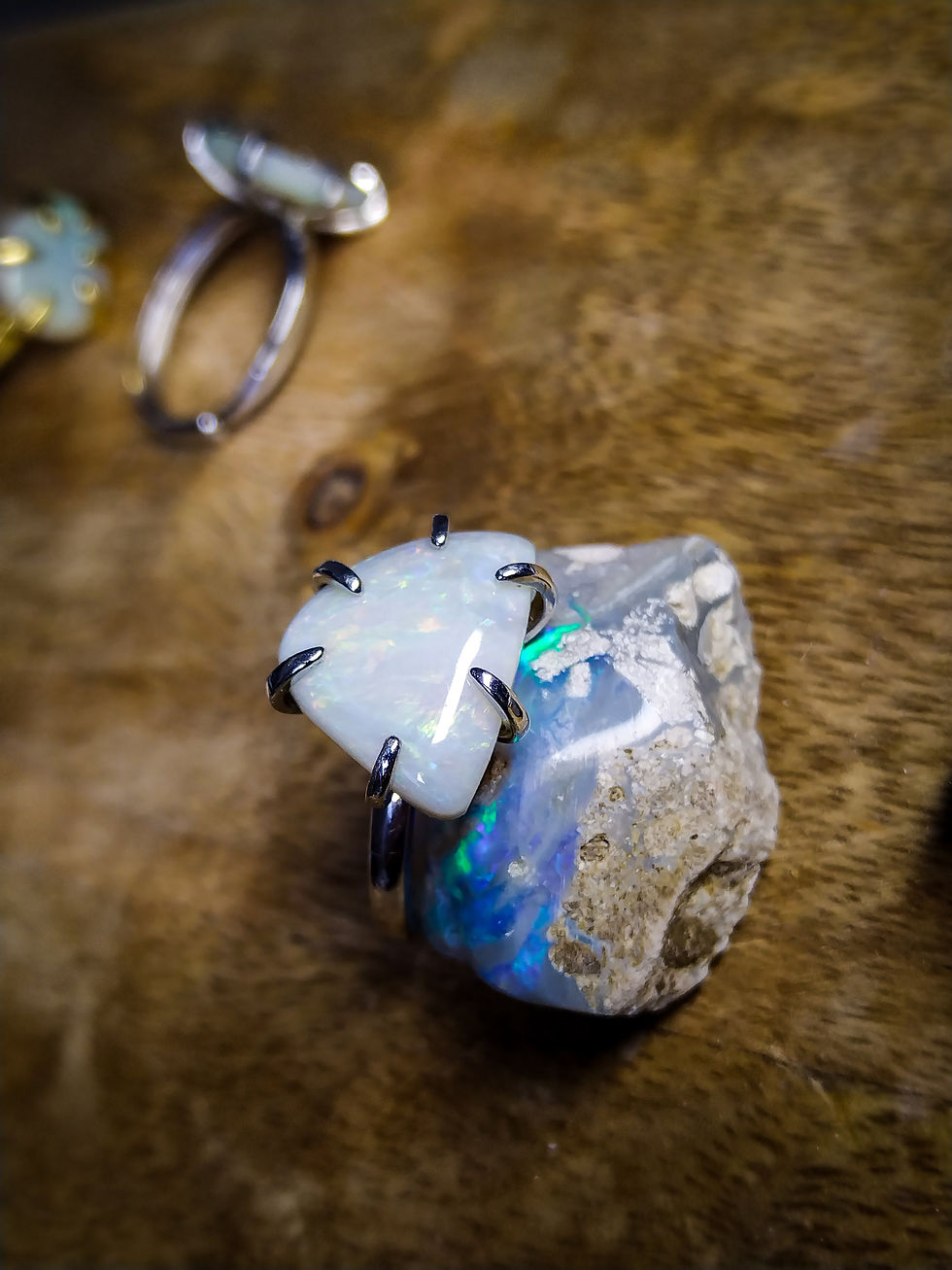 Miniature : Bague opale d'Australie, argent sterling 925