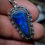 Miniature : Superbe pendentif opale noire d'Australie, argent 925, style ethnique