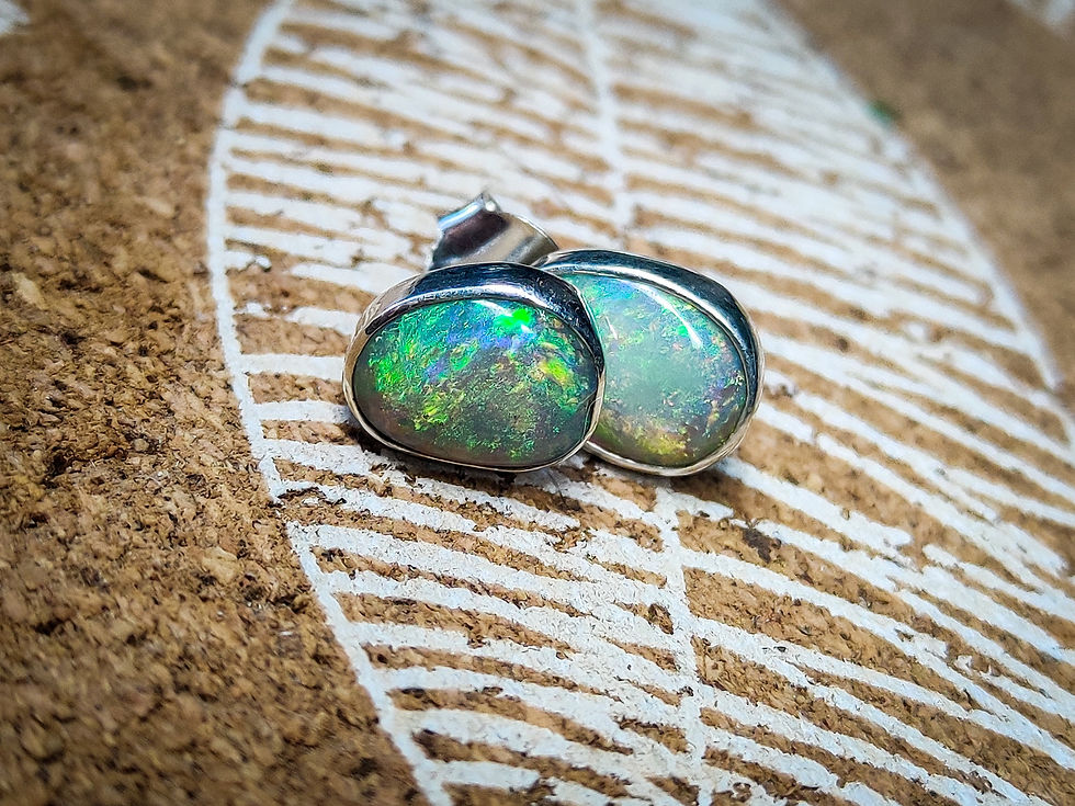 Miniature : Boucles d'oreilles avec opales d'Australie en argent 925, earrings solid opal