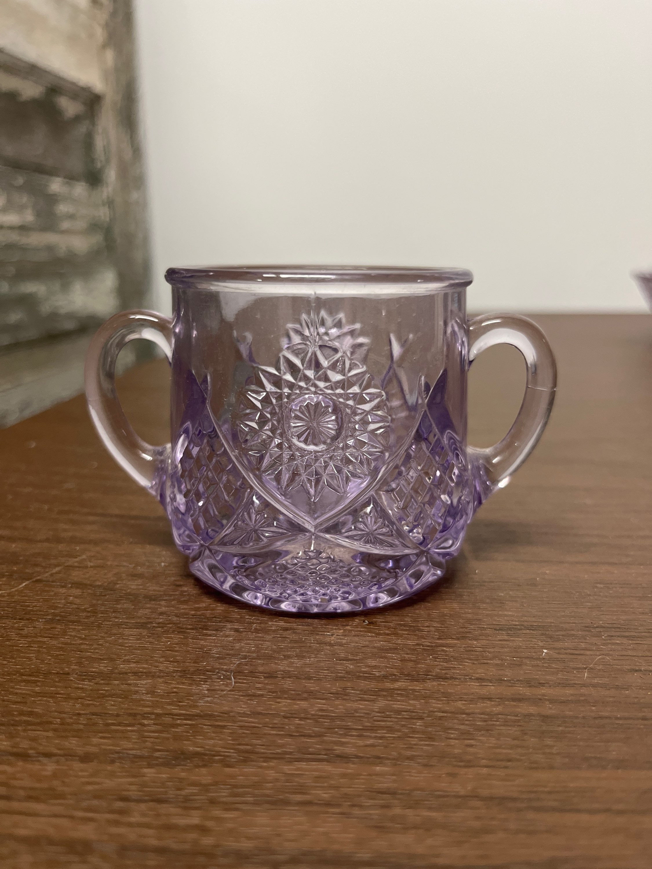 AS100 EAPG “Sun Purple” Glass Sugar Bowl/Cup