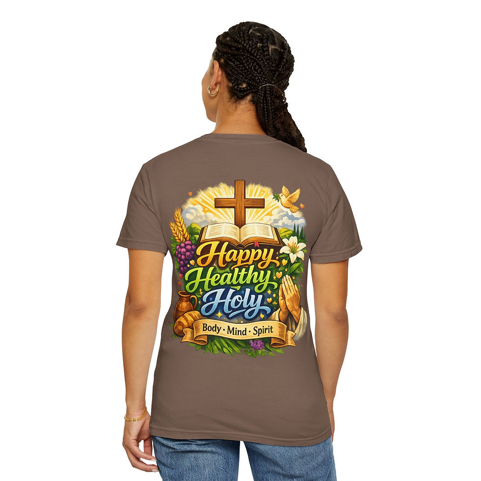 Thumbnail: Christian Tee — "Happy Healthy Holy: Body, Mind, Spirit" Graphic T-Shirt