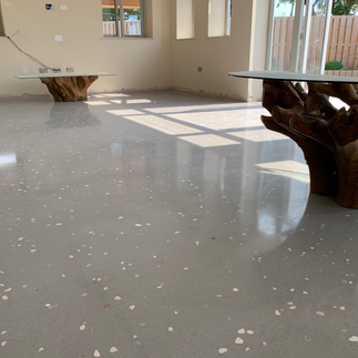 polished concrete overlay with aggregate