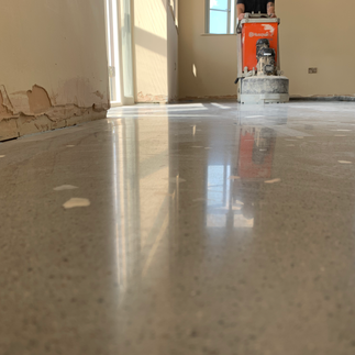 polished concrete overylay process