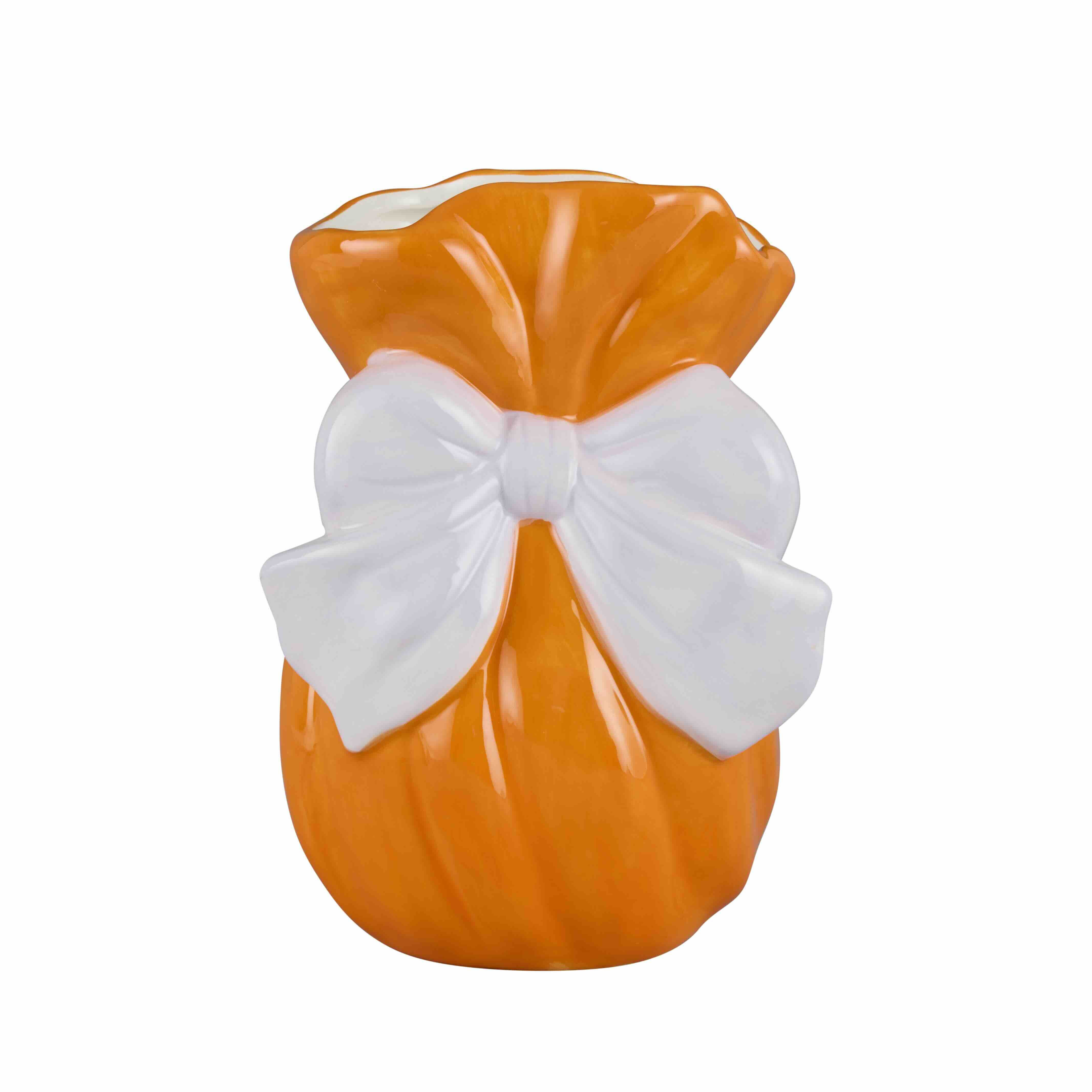 Orange Bow Vase