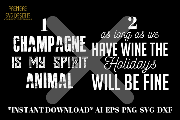Champagne Animal-Wine Holidays Bundle SVG