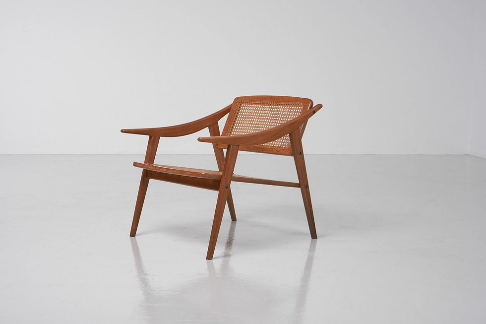 Thumbnail: French Contemporary Teak Wood Lounge Chair 2.0
