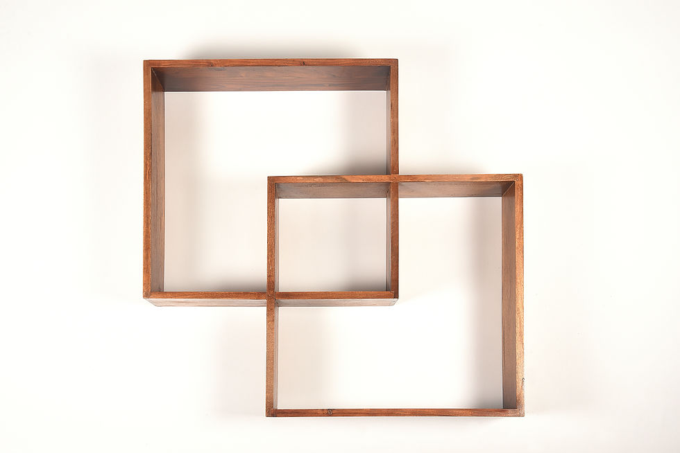 Thumbnail: Miraya Sheesham Wood Squared Wall Shelf