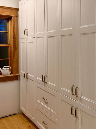 Custom IKEA pantry cabinet installation in Edmonton Alberta by A1 Carpentry Canada