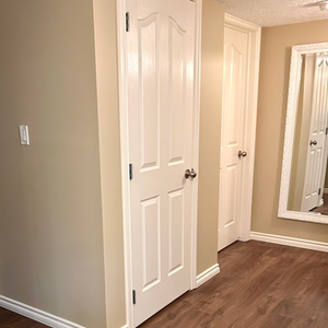 Interior doors installation with casing and baseboards in Edmonton by A1 Carpentry Canada