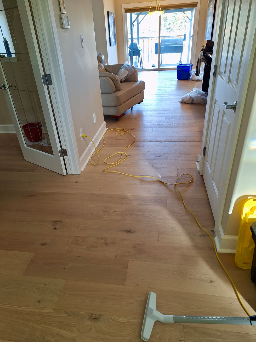 Finishing carpentry with door casing and baseboard installation in Edmonton Alberta