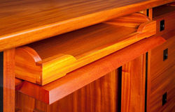 Custom Executive Wooden Desk 3Pull out trays Swietenia Mahagoni (Cuban Mahogany) and Ebony