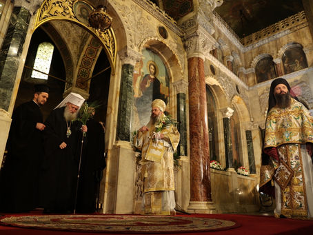 Тържествено бе отбелязан празникът Вход Господен в Йерусалим в Патриаршеската катедрала