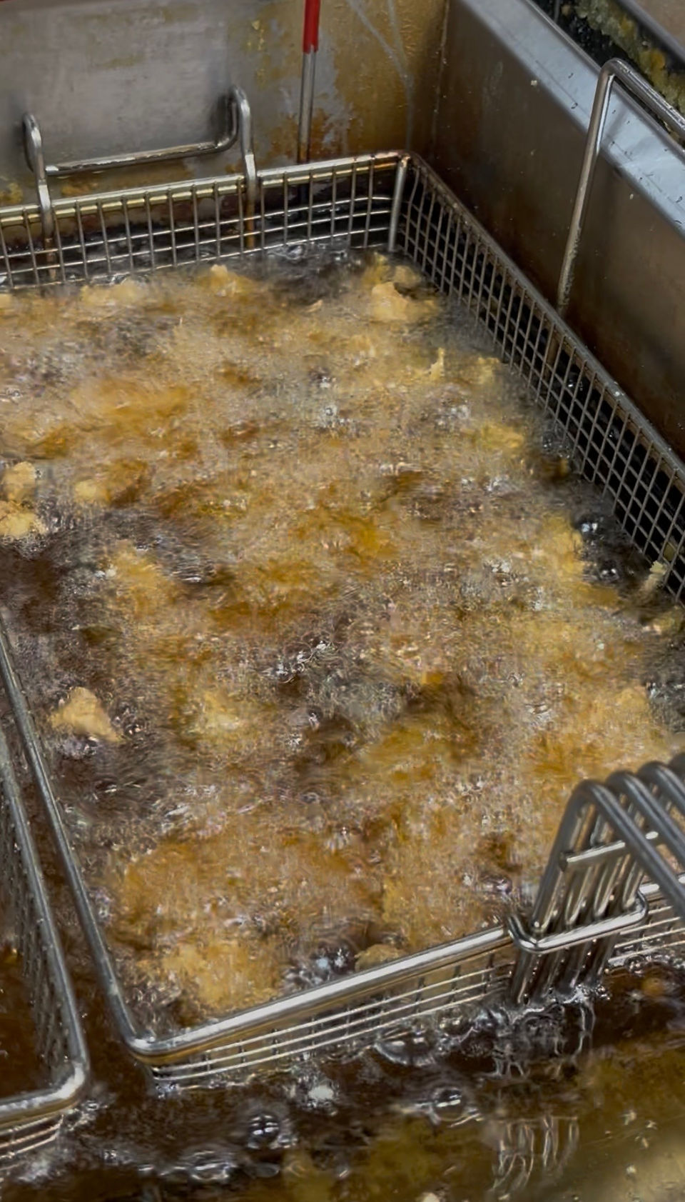 Chicken in the fryer